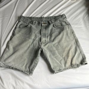 Light washed vintage distressed Wrangler jorts